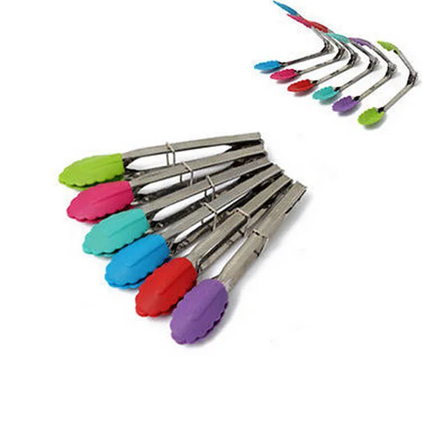 

1 pc 7" Stainless Salad Sweet Candy Buffet Tongs BBQ Serving Clip Food Tongs Clip For Easy BBQ Kitchen Cooking Tools P20