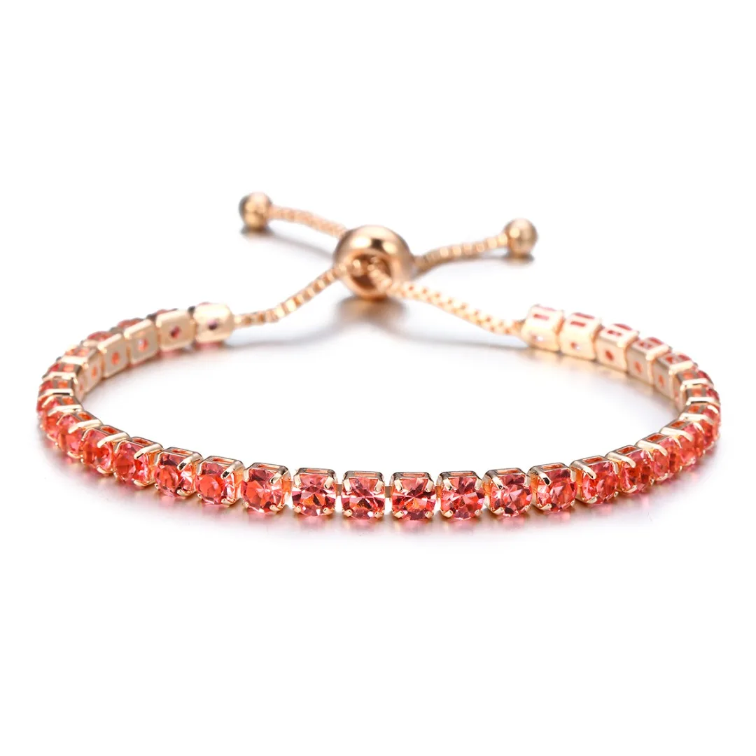 Hot Sale Women Multicolor Crystal Bracelets Shellhard New Tennis Bracelet Adjustable Cubic Zirconia Charm Bracelets & Bangles