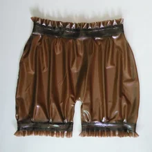 Латексные шорты для взрослых с рюшами сексуальные очаровательные шаровары унисекс ручной работы прозрачные натуральные