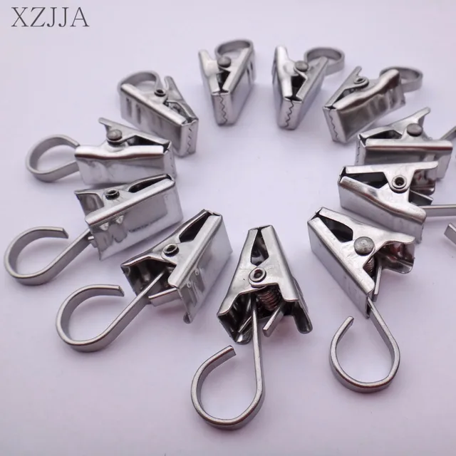 Pcs strong curtain rod hook clips window shower rings