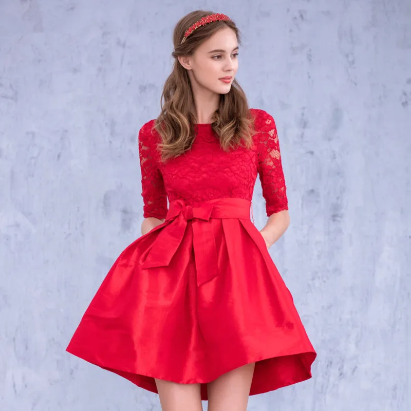 red net short frock