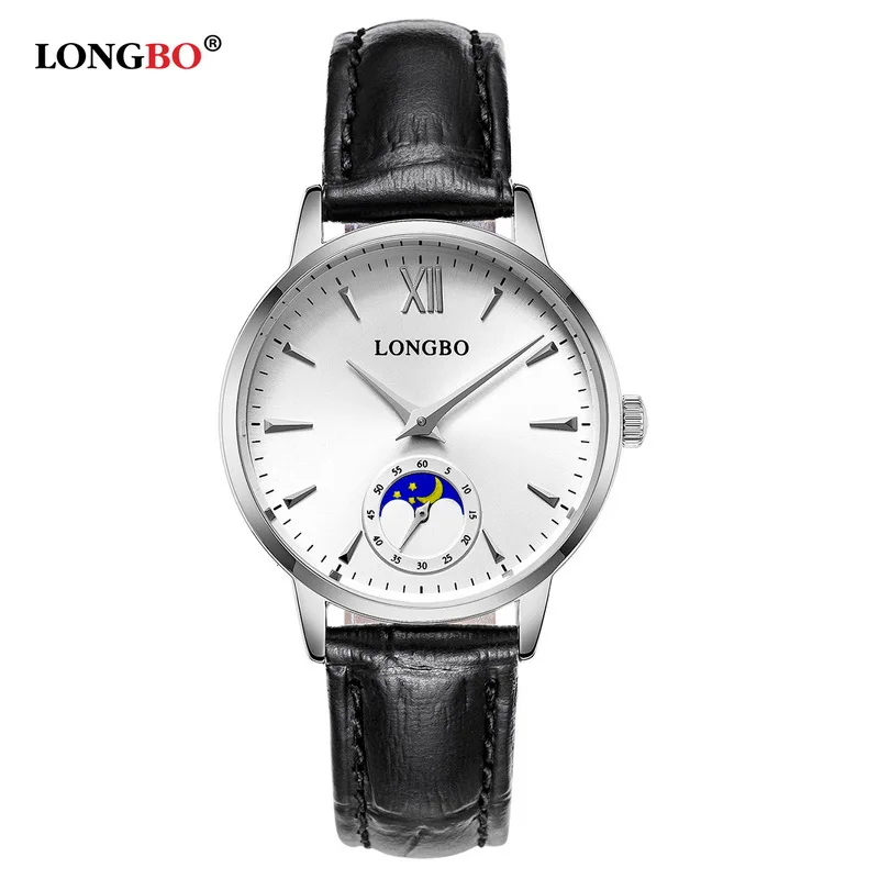 Мужские часы Longbo/Женские Простые relojes hombre Повседневный стиль кожаный ремешок для часов круглый водонепроницаемый любовник наручные часы - Цвет: as picture lady size