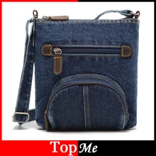 Mode Classique Casual Femmes Sac À Main Bleu Foncé Poche Une Épaule Croix-Corps Jeans Sacs Femme Messenger Sac Livraison Gratuite