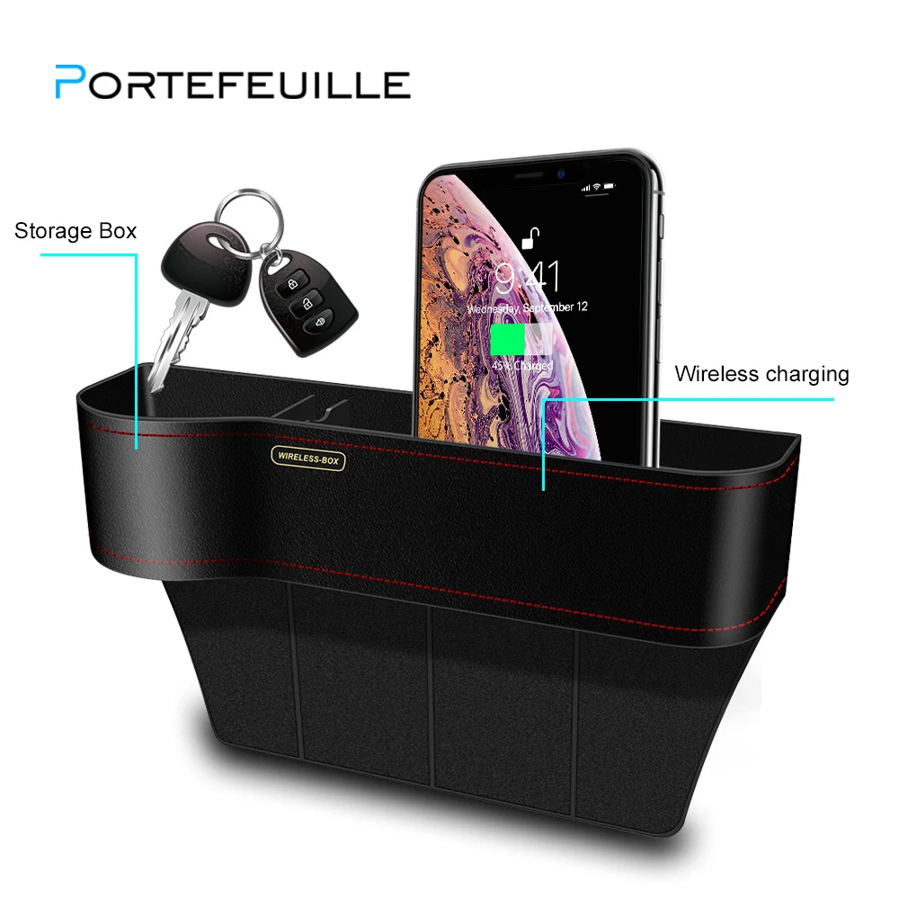 

PORTEFEUILLE qi wireless charger 10w for iphone 8 plus XS XSMAX XR qi wireless charger car holder case for samsung galaxy note 9