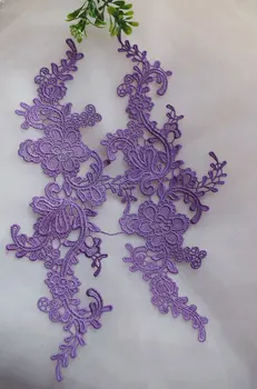 

light purple lace applique by pairs, lavander venice lace applique 10pair