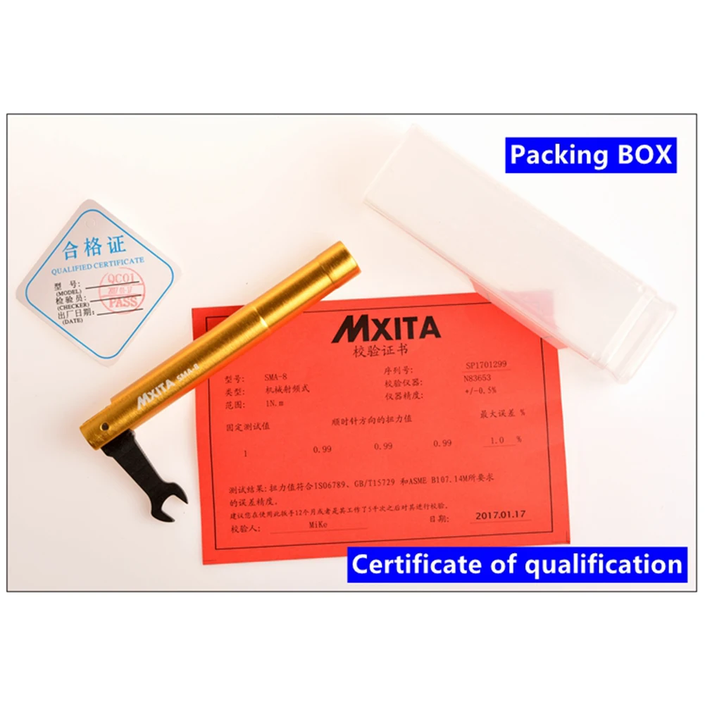 

8mm Hand Tool Adjustable Lightweight Connector Opening Torque Wrench Coax Adapter Multifunctional Spanner Straight Goldplated