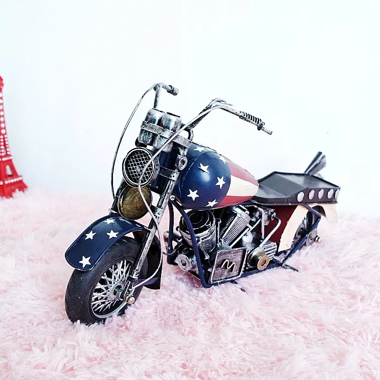 

Manual Retro Tin model motorcycle model window photography props home accessories retro do old crafts