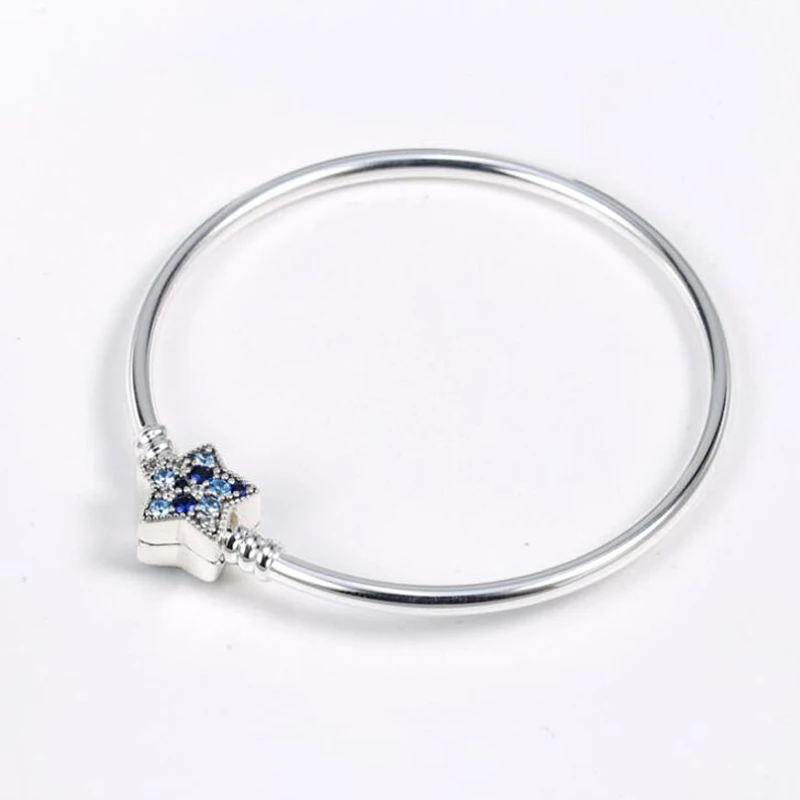 Authentic 925 Sterling Silver Charm Star Clasp Bracelet High Quality New Arrival Popular CZ Chain Bracelet Bangle For Women