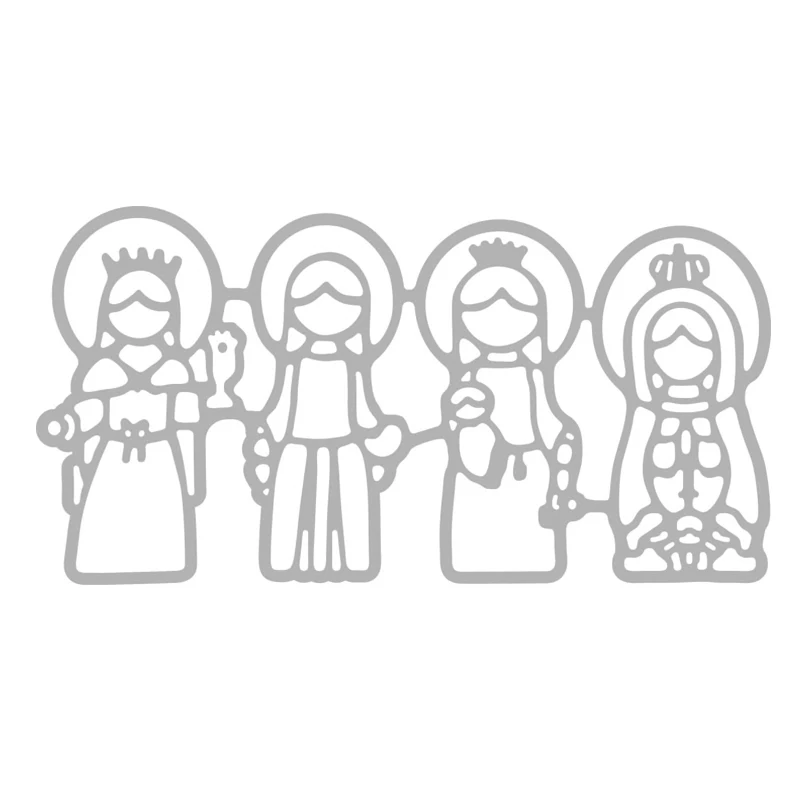 

Swovo Metal Cutting Dies Four Virgin Frame Stitched DIY Scrapbooking Stamps Craft Embossing Die Cut Making Stencil Template