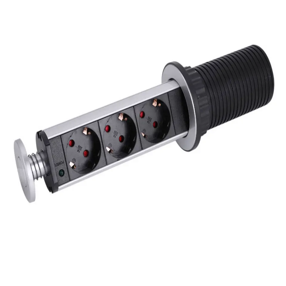 

16A 220V 2 USB Verborgen EU Elektrische 3 Plug Socket Keuken Tafel Pop Up Stopcontact Power 2 Lading USB Voor Werkbladen Werk