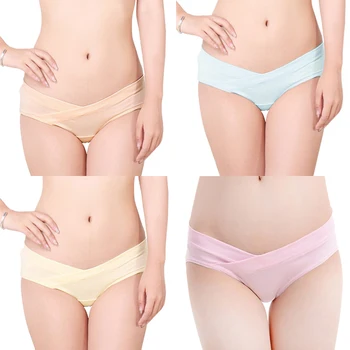 

Women Ladies Girl Pure Color Seamless U-shaped Stretch Pregnant Panties Briefs Underwear Knickers Underpants