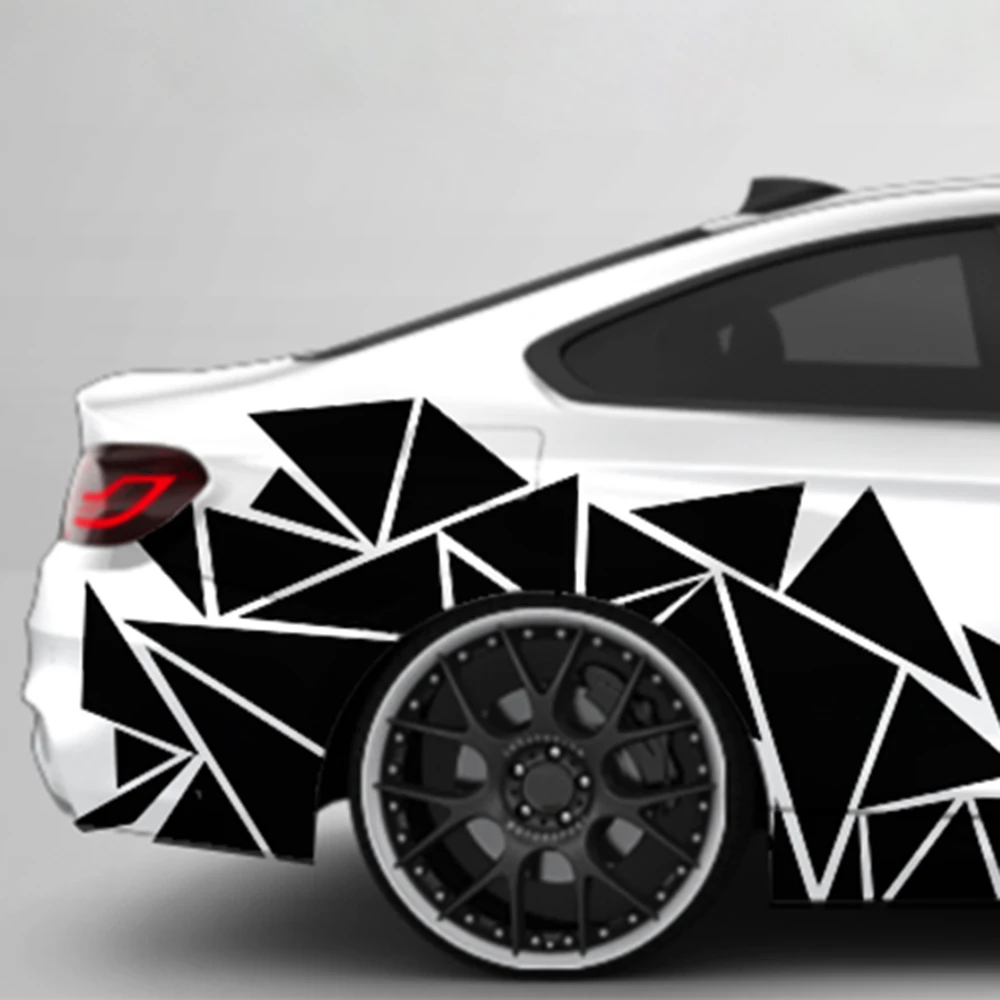 1 шт. 200x60 см матовые Черные треугольники камуфляжные автомобильные боковые