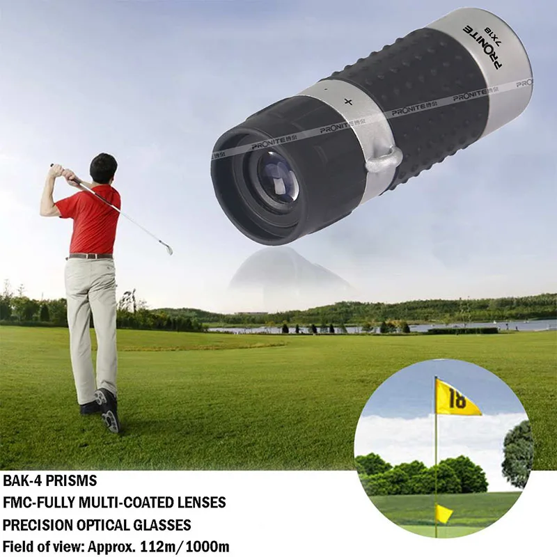 المهنية 7x18 التكبير أحادي جولف Rangefinder HD المحمولة تلسكوبي المنظار مجهر الصيد الرماية جولف السياحة سباقات