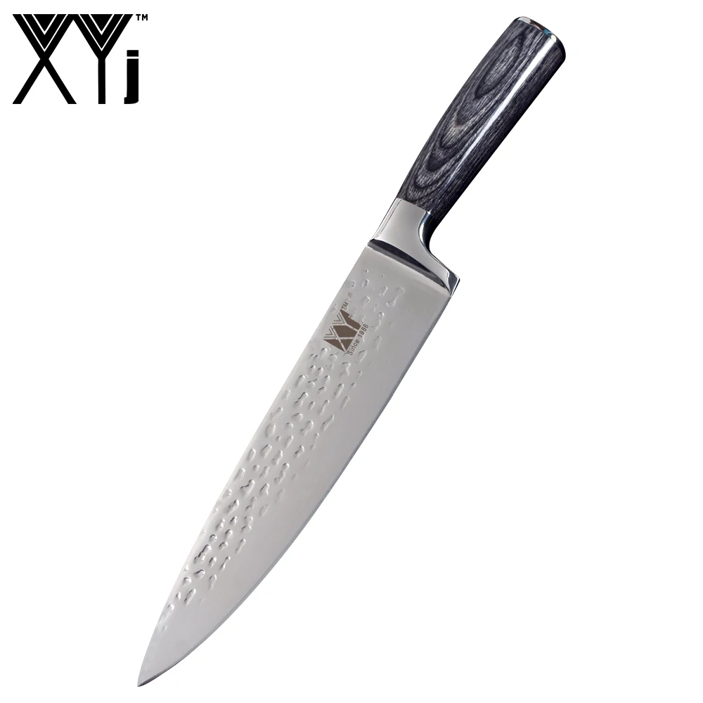 

XYj Brand Best Professional 8 inch Chef Knife 7Cr17 Stainless Steel Knife Color Wood Handle Hammer Blade Kitchen Knife For Sales