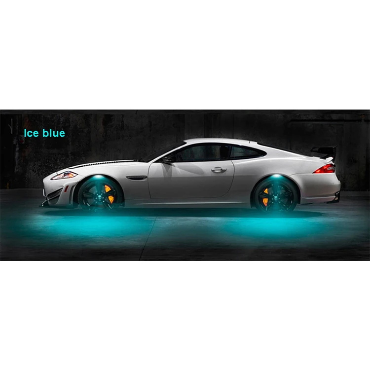 Универсальный многоцветный 4 шт./лот Автомобильный светодиодный светильник для колес и шин декоративная форма для бровей атмосферная вспышка лампа 3 режима автомобильный светильник s - Цвет: Ice Blue