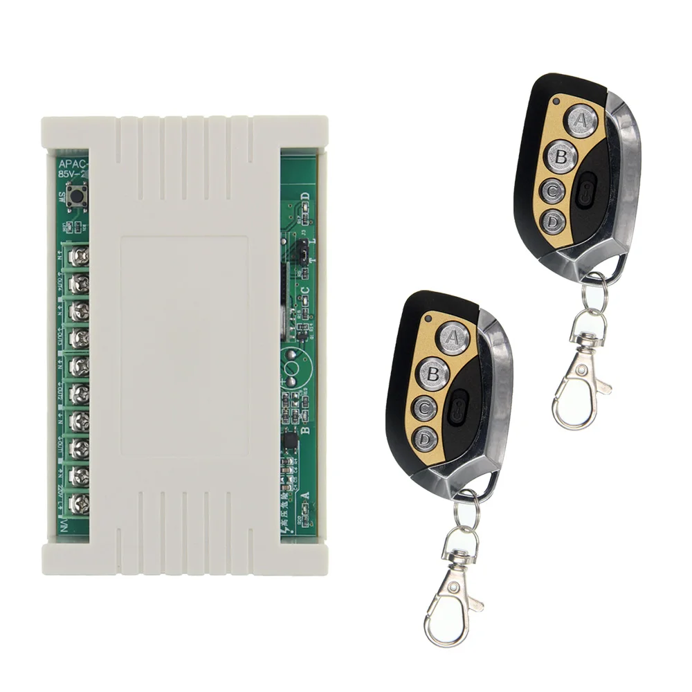 

Smart Home AC 110V 220V 85-265V 4CH 4 CH Wireless Remote Control Light Switch Relay Output Radio Receiver Module and Transmitter