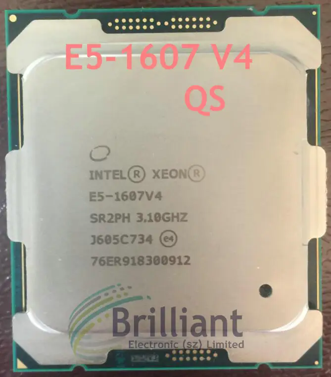 Оригинальный Intel Xeon E5-1607V4 QS версия 3 10 ГГц 4-ядерный 10M E5 1607V4 V4 LGA2011-3 140W Бесплатная