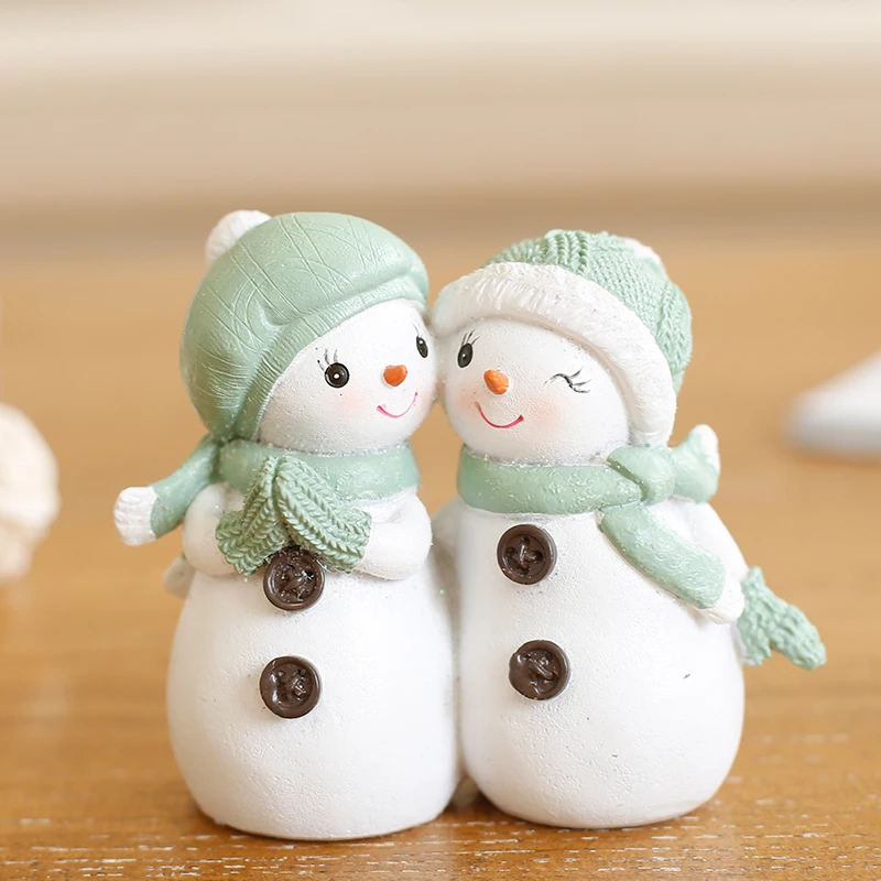 Рождество смолы Санта Клаус Снеговик Статуэтка для декора творческий милый ремесло подарок для друга свадьба