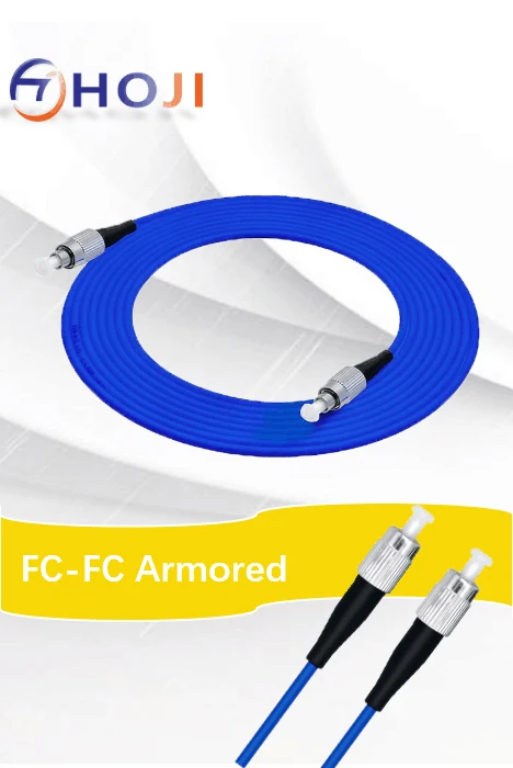 

FC-FC 15M Armored Fiber Cable Patch Cord FC/PC-FC/PC SM 9/125 Single mode Fiber Jumper use for indoor or outdoor