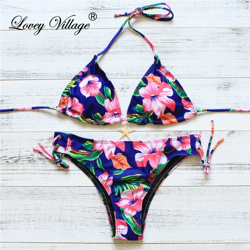 

Women Swimsuit Bikinis 2017 Summer Sexy Halter Beach Low Waist String Brazilian Bikini Set Bathing Suit Female Swimwear Biquini