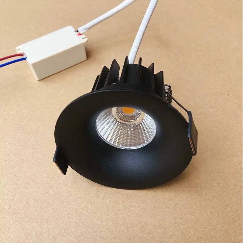 

dimmable LED downlight lamp 12W COB LED spot 220V/110V ceiling recessed downlights round LED panel light white shell