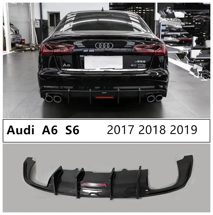 

Carbon Fiber Rear Lip Spoiler For Audi A6 S6 C7.5 2017 2018 2019 High Quality Rear Bumper Diffuser Auto Accessories