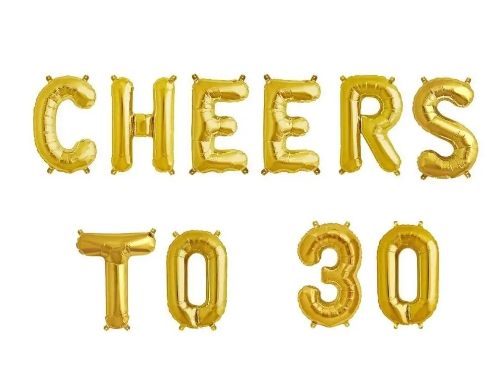 16 дюймов розовое золото Cheers до 20 30 40 50 60th письмо с днем рождения номер фольги воздушный шар Декор для вечеринки в честь Дня рождения поставки - Цвет: cheers to 30