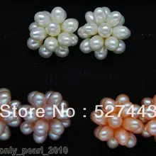 > мп " 3 пара природный 5 x 7 мм AAA+ многоцветные жемчужные серьги