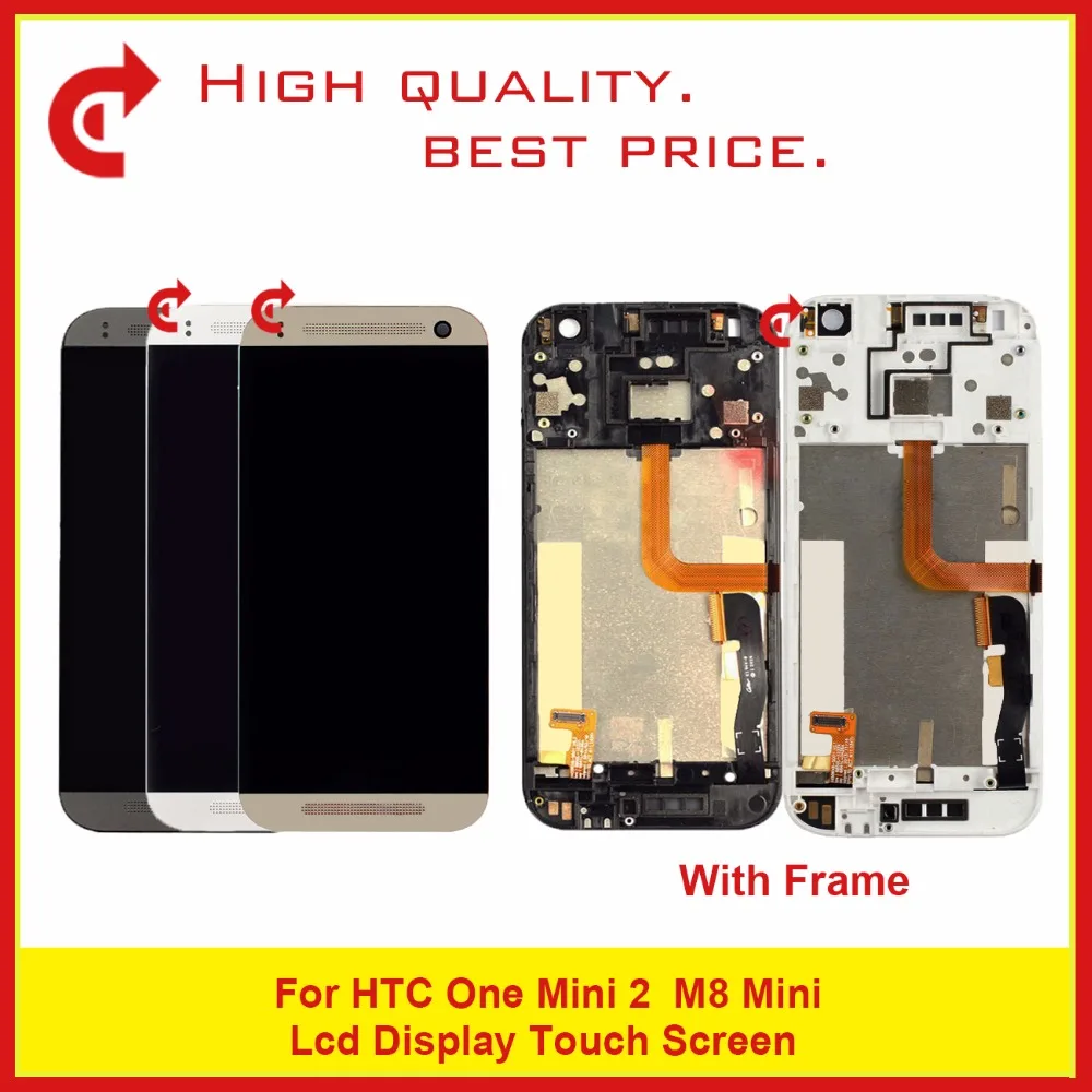 

High Quality 4.5" For HTC One mini 2 M8 mini LCD Display With Touch Screen Digitizer Sensor Panel With Frame Free Shipping