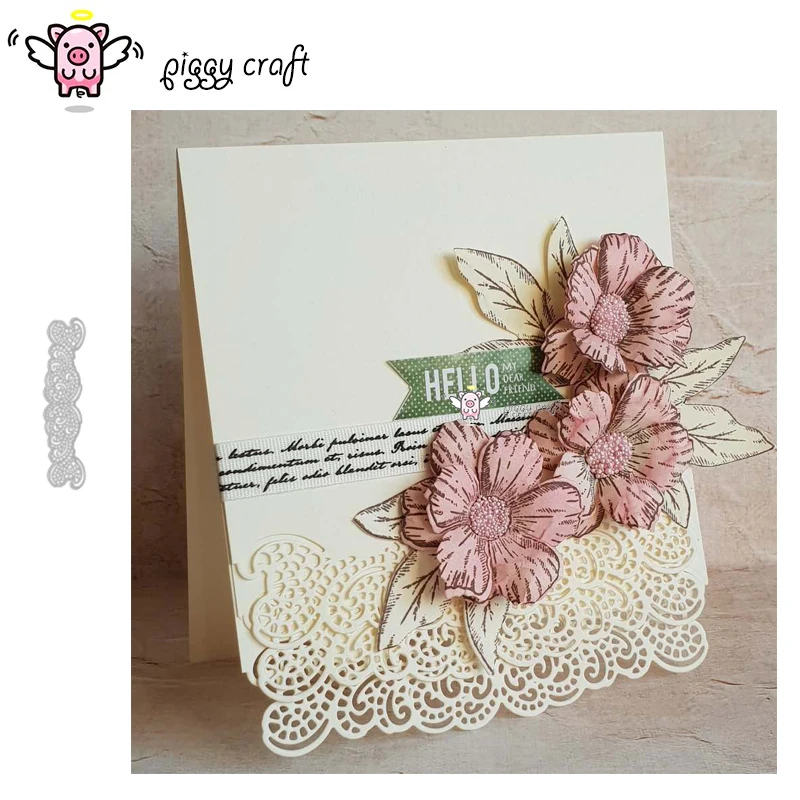 

Piggy Craft metal cutting dies cut die mold New Lace edge decoration Scrapbook paper craft knife mould blade punch stencils dies