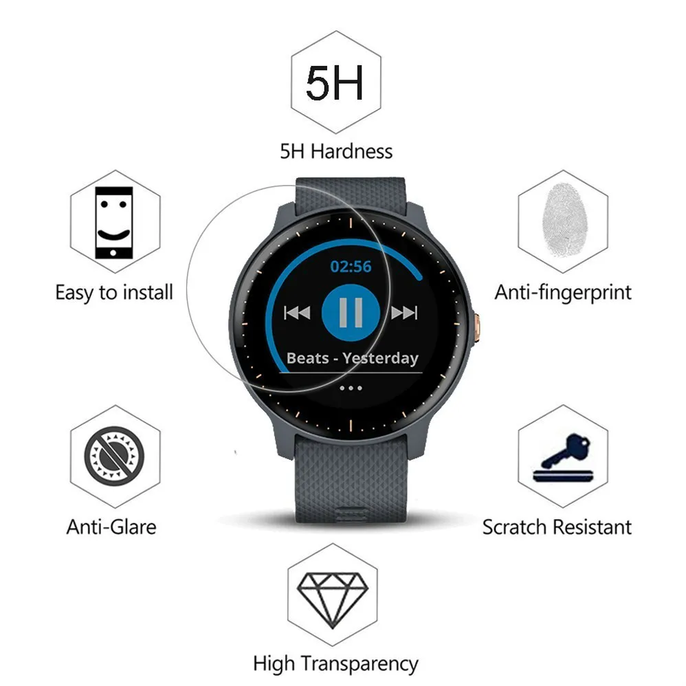 

2Pack For Garmin Vivoactive 3 Music GPS Smartwatch Screen Protector Anti-scratch Anti-bubbles Explosion-Proof Cover Film