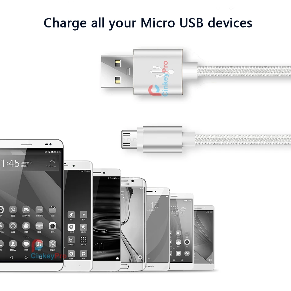 DSmilk Micro USB кабель для samsung XiaoMi huawei 5 V/2.1A быстрое зарядное устройство Дата