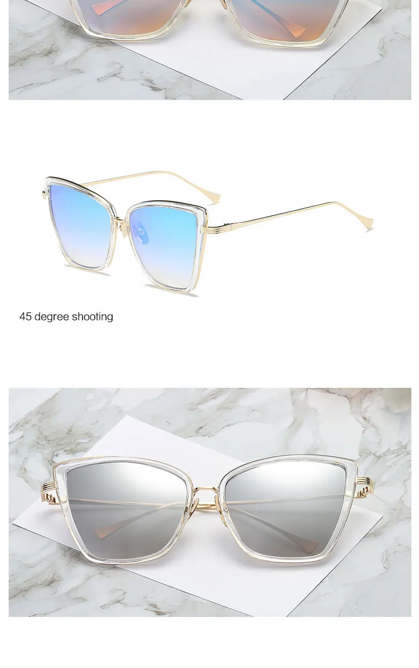 Женские солнцезащитные очки "кошачий глаз" с металлической оправой, женские солнцезащитные очки, известный бренд, дизайнерские, сплав, очки oculos de sol feminino