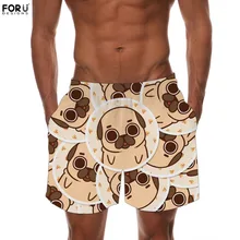 FORUDESIGNS/милые мужские повседневные шорты с принтом мопс, тренажерные залы, быстросохнущая спортивная одежда, мужские пляжные шорты, мужские трусы для бодибилдинга