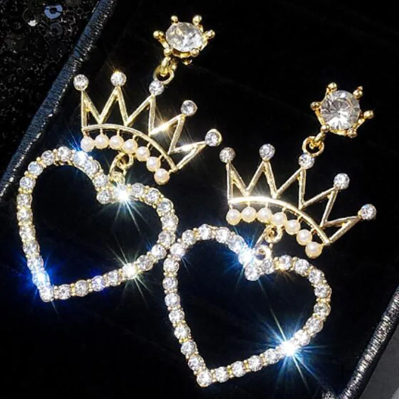 

Charm Crown Design Drop Earrings For Ladies With AAA+ Austrian Rhinestone Accessories Women/Girls Jewelry