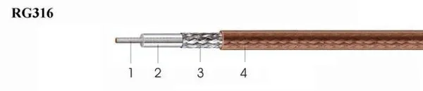 5 м 16ft RG316 радиочастотный коаксиальный кабель 16 футов 50 Ом