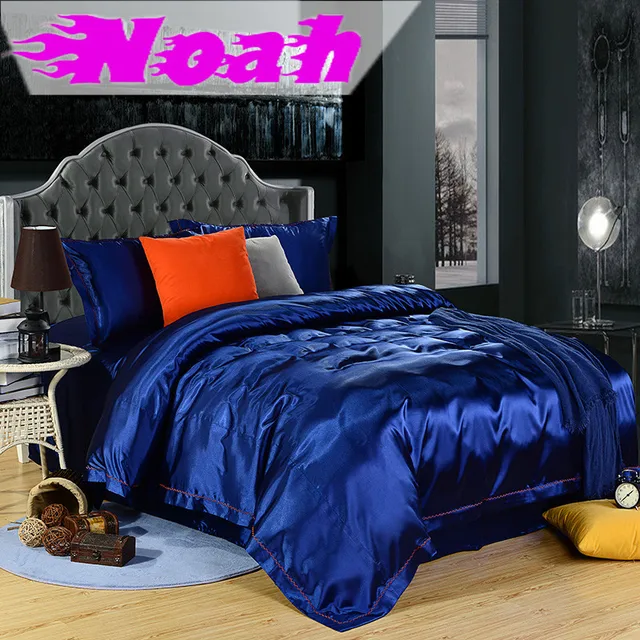 Summer Style Green Bluesky Royal Blue Bedding Set King Queen Size Summer Style Green Bluesky Royal Blue Bedding Set King Queen Size 4pcs Silk Bed Sheets Linen Duvet Cover Pillow Case