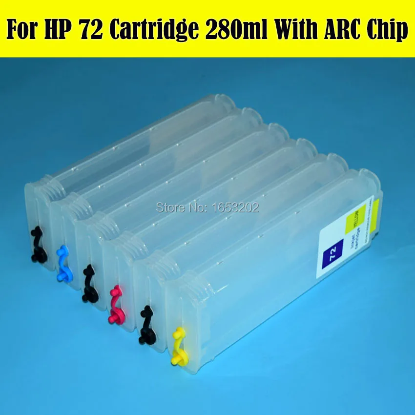 

280ML refill ink cartridge for HP 72 designjet T620 T2300 T770 T790 T1200 with C9403A C9370A-C9374A