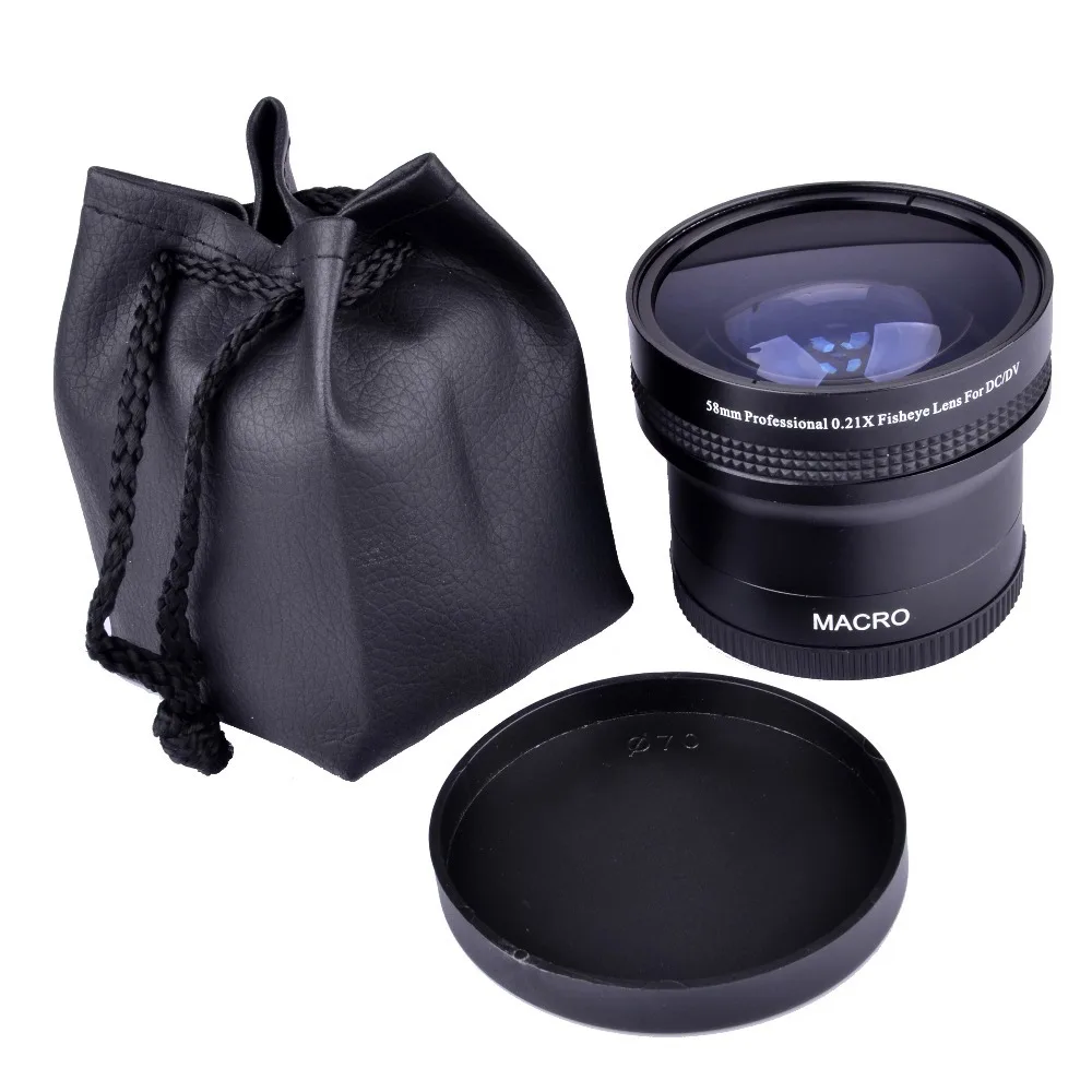 Super 0.21x 58mm HD Professional Fisheye Macro Wide Angle Camera Lens