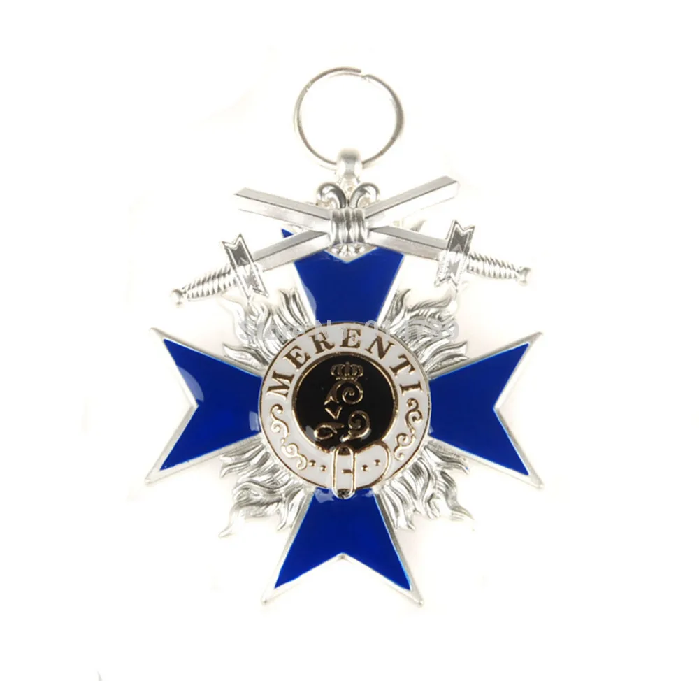 WWI немецкий bavaran MILITARY cartit CROSS 1866 MERENTI SWORDS MEAL BADGE с лентой 33878|badge flag|badge iphonebadge magnet |