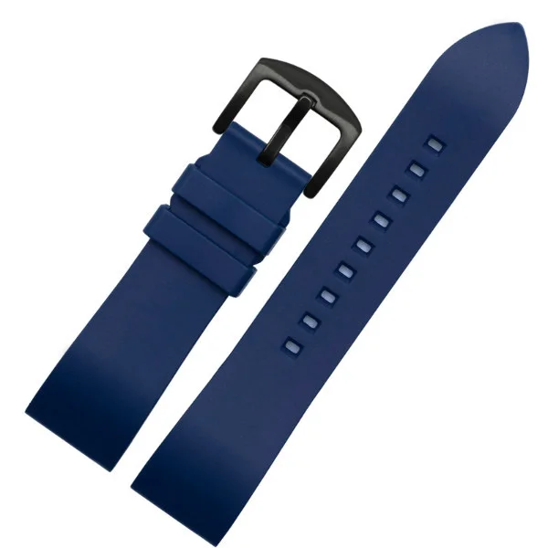 20 мм 22 мм 24 мм мягкий силиконовый ремешок резиновый ремешок для часов Фтор клей черный синий оранжевый зеленый ремешок для часов Браслет спортивный быстросъемный - Цвет ремешка: blue B2