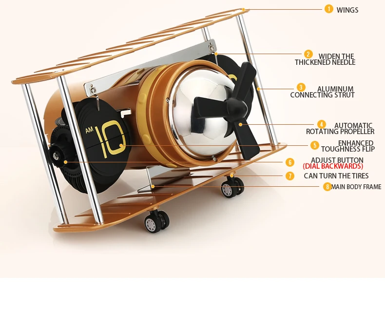 Autobots моделирование самолетов автоматический пропеллер движение без звука Гостиная Кабинет спальня офис кварцевая техника флип часы подарок