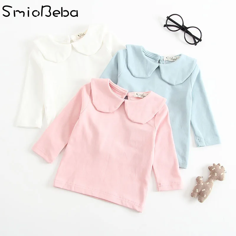 

Summer Solid Kids Baby Shirts Top Tee Korean Style Long Sleeve Baby Girls Shirts Kids Newbor Tops Shirts Cotton Newborn Shirts