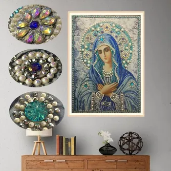 

Special Shaped Round Crystal Drill 5D DIY Diamond Painting Embroidery Icon Religion Rhinestones Cross Stitch Gift Decor