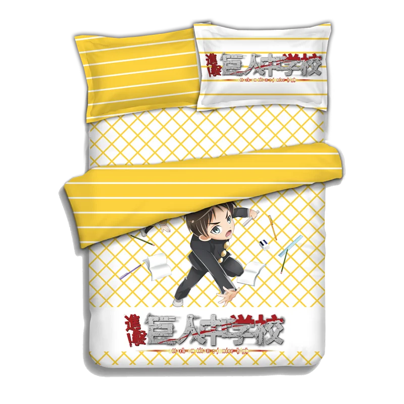 Japanese Anime Attack on Titan Eren Jaeger Bed sheets Bedding Sheet