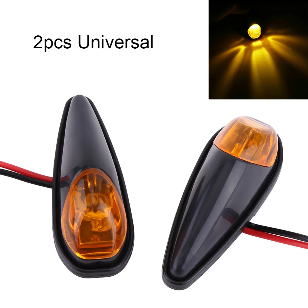 2pcs Motorcycle Amber LED Flush Mount Turn Signals Blinker Light