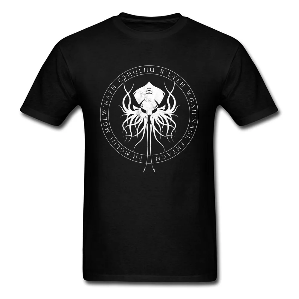 Short Sleeve Tops & Tees Round Neck Pure Cotton Man Top T-shirts Cthulhu Sigil 3D Printed T-Shirt Fitted Top Quality Cthulhu Sigil black