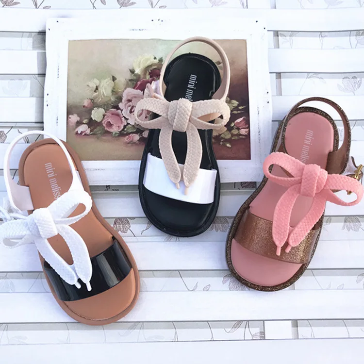 

Mini Melissa Original 2019 New Summer Girl Jelly Sandals Bowtie Children Jelly Shoes Mini Melissa Cute Princess Shoes Breathable