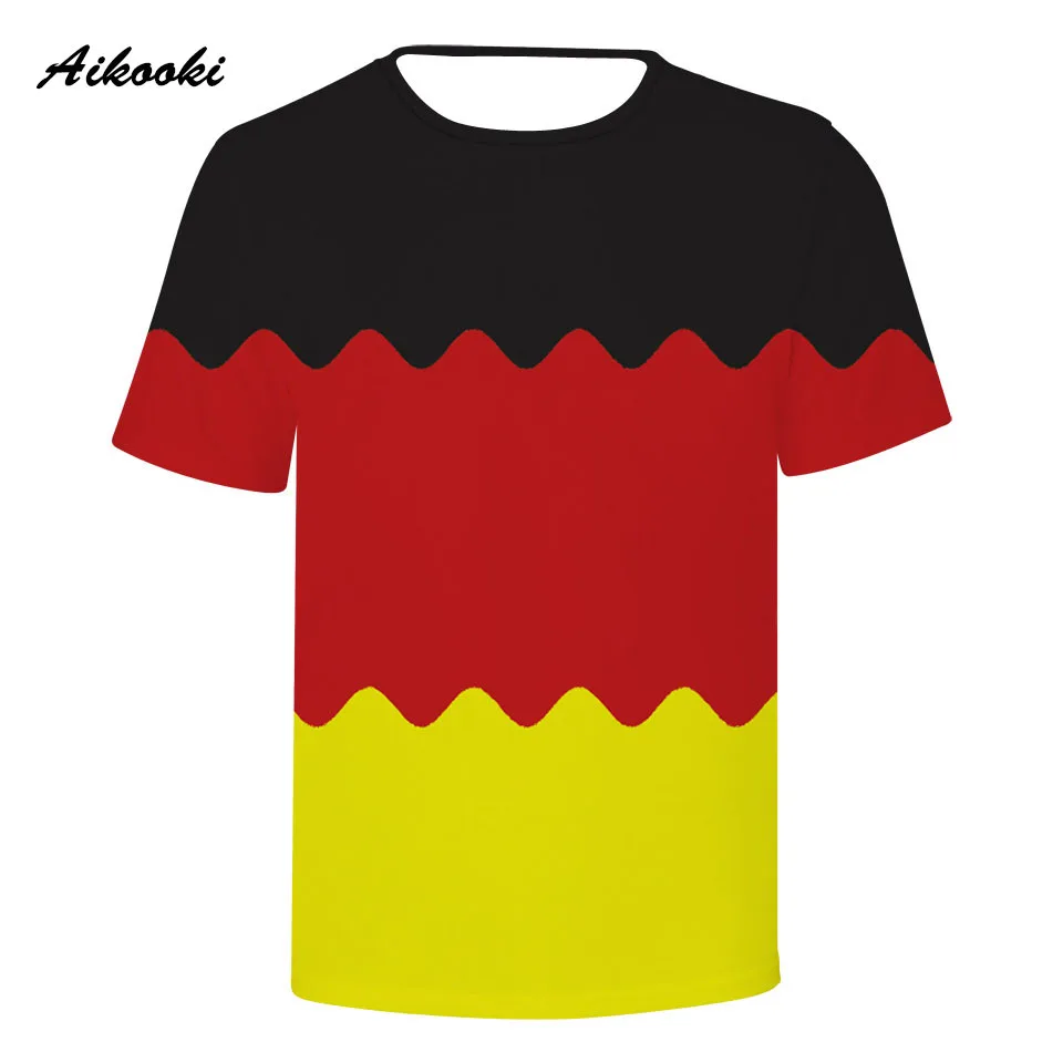 Aikooki/футболка с объемным изображением национального флага для мужчин и женщин, хлопковая Футболка с 3D принтом с флагом для мальчиков и девочек, модная уличная одежда