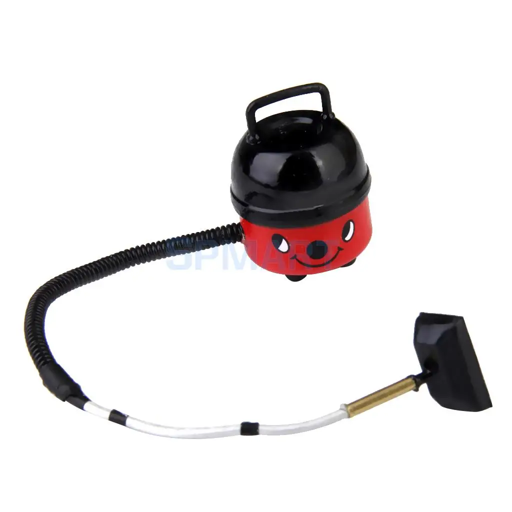 3 Pieces Garden Tools +Cute Red Plastic Vacuum Cleaner for 1/2 Doll House Miniatures Garden Accessories Kids Toy